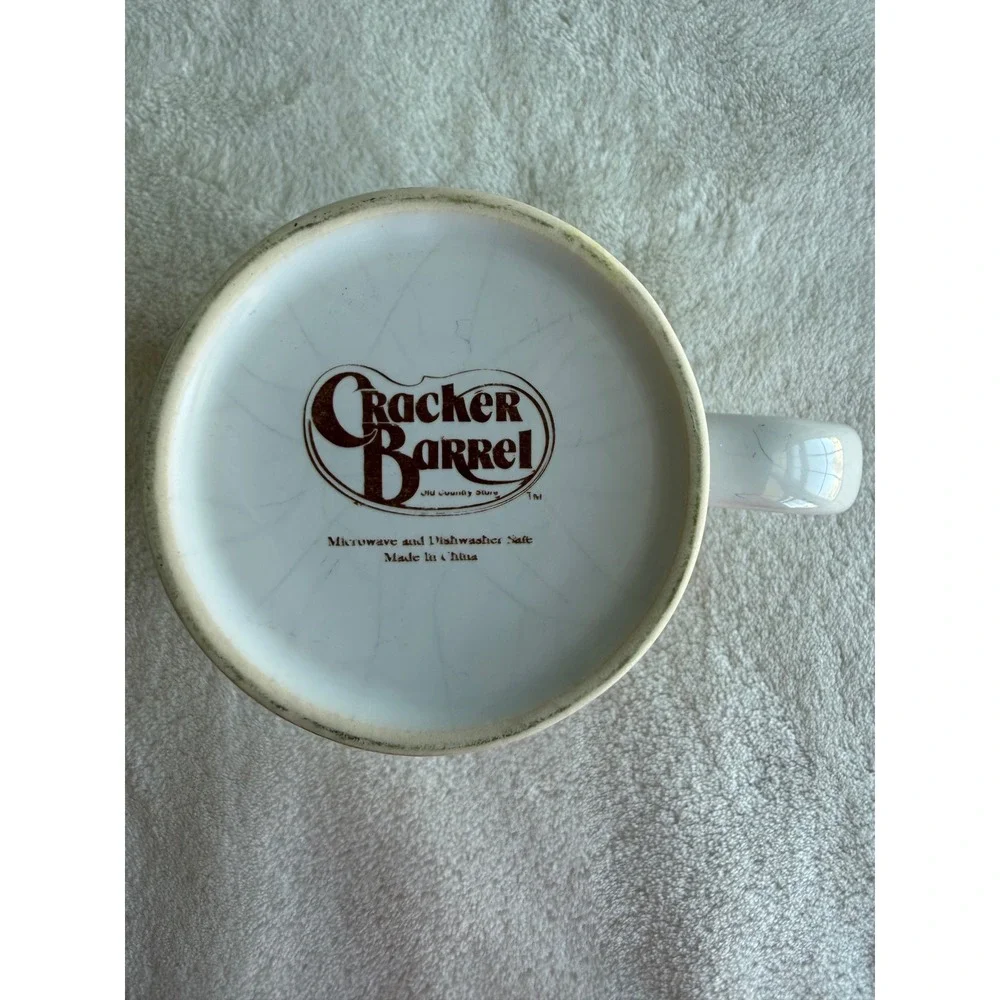 Cracker Barrel Rooster Weather Vane‎ Coffee Mug Brown Interior Rocking Chair